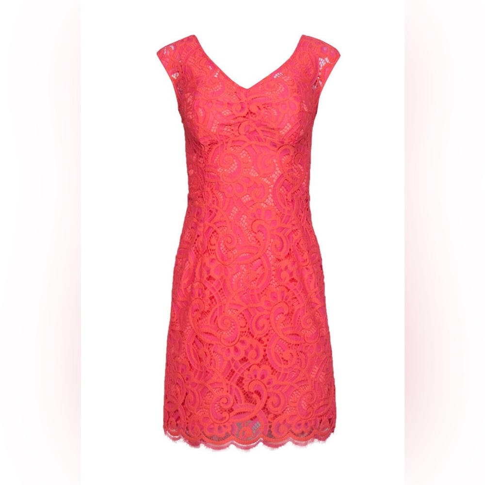Chic Coral Lace Dress